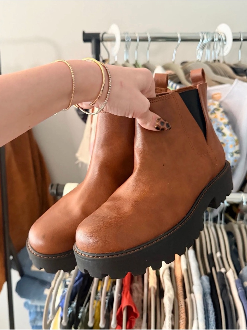 Zodiac Tan Chelsea Lug Boots with Black Elastic Panels